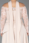 Beige Long Dantelle Plus Size Evening Dress ABU5657