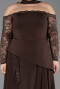 Brown Long Dantelle Plus Size Evening Dress ABU5657