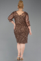 Midi Copper Scaly Plus Size Evening Gown ABK2630