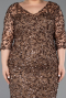 Midi Copper Scaly Plus Size Evening Gown ABK2630