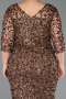 Midi Copper Scaly Plus Size Evening Gown ABK2630