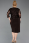 Midi Brown Scaly Plus Size Cocktail Dress ABK2631