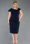 Midi Navy Blue Plus Size Cocktail Dress ABK2632
