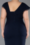 Midi Navy Blue Plus Size Cocktail Dress ABK2632
