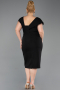 Midi Black Plus Size Cocktail Dress ABK2632
