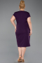 Midi Dark Purple Plus Size Cocktail Dress ABK2614