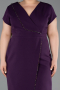 Midi Dark Purple Plus Size Cocktail Dress ABK2614
