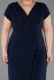 Midi Navy Blue Plus Size Cocktail Dress ABK2614