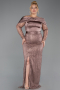 Long Copper Beaded Oversized Evening Dress ABU6187
