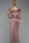 Long Copper Beaded Oversized Evening Dress ABU6187