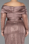 Long Copper Beaded Oversized Evening Dress ABU6187
