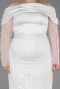 Long White Beaded Oversized Evening Dress ABU6187