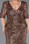 Long Copper Scaly Plus Size Evening Dress ABU6149