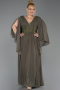 Olive Drab Long Chiffon Plus Size Evening Dress ABU4638