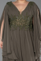 Olive Drab Long Chiffon Plus Size Evening Dress ABU4638