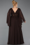 Brown Long Chiffon Plus Size Evening Dress ABU4638