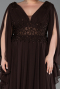 Brown Long Chiffon Plus Size Evening Dress ABU4638