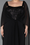 Black Long Chiffon Plus Size Evening Dress ABU6071