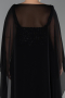Black Long Chiffon Plus Size Evening Dress ABU6071
