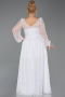 Long White Dantelle Formal Plus Size Dress ABU6131