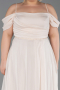 Long Beige Formal Plus Size Dress ABU6185