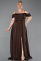 Long Brown Formal Plus Size Dress ABU6185