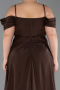 Long Brown Formal Plus Size Dress ABU6185