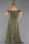 Long Olive Drab Formal Plus Size Dress ABU6185