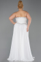 Long White Chiffon Plus Size Evening Dress ABU6189