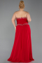 Long Red Chiffon Plus Size Evening Dress ABU6189