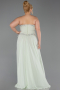 Long Mint Chiffon Plus Size Evening Dress ABU6189