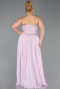 Long Powder Color Chiffon Plus Size Evening Dress ABU6189