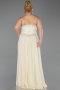 Long Yellow Chiffon Plus Size Evening Dress ABU6189