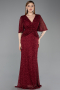 Burgundy Long Plus Size Evening Gown ABU4542