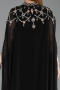 Long Black Chiffon Plus Size Evening Gown ABU6175