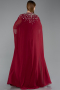 Burgundy Long Chiffon Plus Size Evening Gown ABU5845