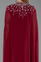 Burgundy Long Chiffon Plus Size Evening Gown ABU5845
