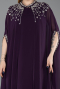 Dark Purple Long Chiffon Plus Size Evening Gown ABU5845