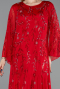Long Red Chiffon Plus Size Evening Gown ABU6176
