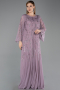 Long Lavender Chiffon Plus Size Evening Gown ABU6176