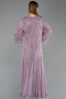 Long Lavender Chiffon Plus Size Evening Gown ABU6176