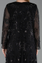 Long Black Chiffon Plus Size Evening Gown ABU6176
