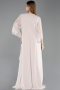 Long Beige Chiffon Plus Size Evening Gown ABU6177