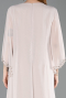 Long Beige Chiffon Plus Size Evening Gown ABU6177