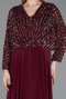 Burgundy Long Chiffon Formal Plus Size Dress ABU5859