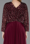 Burgundy Long Chiffon Formal Plus Size Dress ABU5859