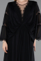 Long Black Chiffon Plus Size Evening Gown ABU6178