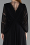 Long Black Chiffon Plus Size Evening Gown ABU6178