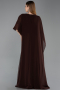 Long Brown Chiffon Plus Size Evening Gown ABU6179