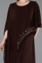Long Brown Chiffon Plus Size Evening Gown ABU6179